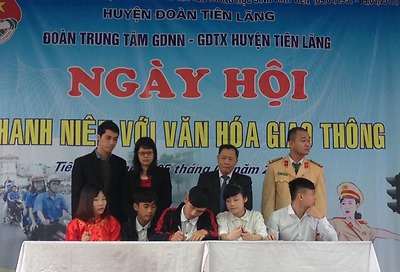 Huyện đoàn Tiên Lãng: Ngày hội thanh niên với văn hóa giao thông